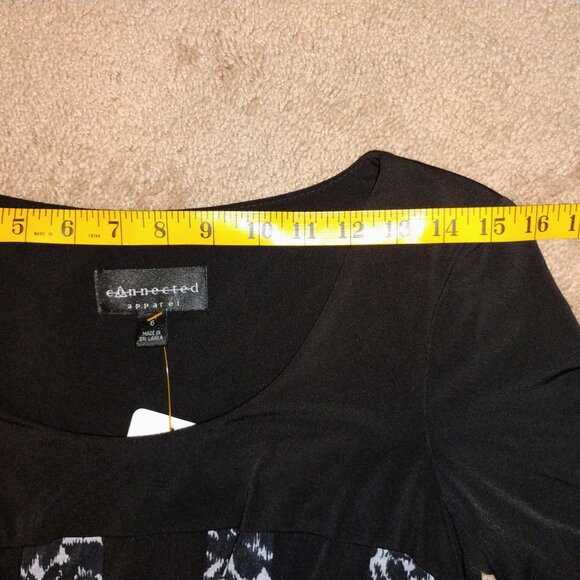 Connected apparel dress short sleeve black and white - Picture 5 of 10